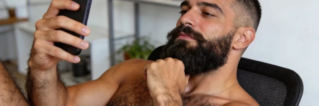bearded hot man on dirty gay chat